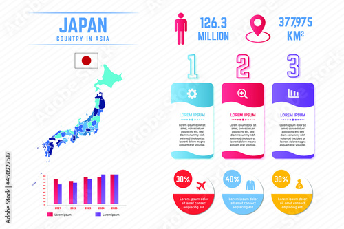 Colorful Japan Map Infographic Template