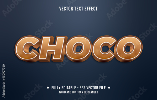 Editable text effect gradient style choco with chocolate color