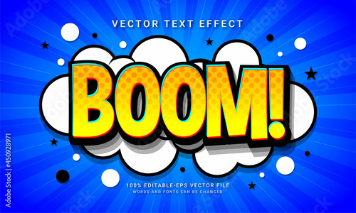 Boom comic editable text style effect themed minimalist cartoon style