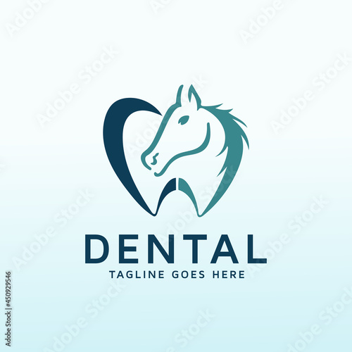 Equine dental clinic with unique horse logo design horse