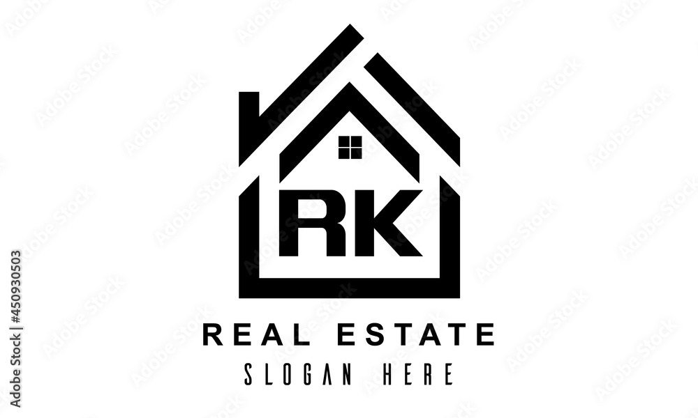 RK real estate house latter logo