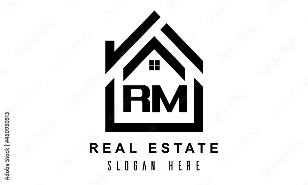 Fototapeta premium RM real estate house latter logo