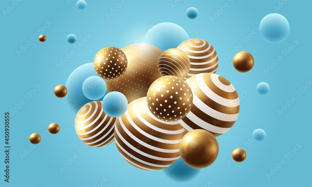 Fototapeta premium Abstract composition with 3d spheres