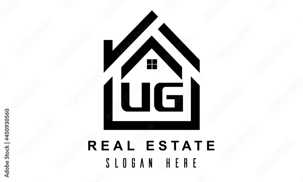 UG real estate house latter logo UG real estate house latter logo