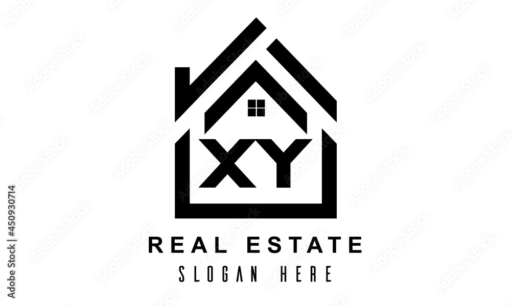 XY real estate house latter logo XY real estate house latter logo