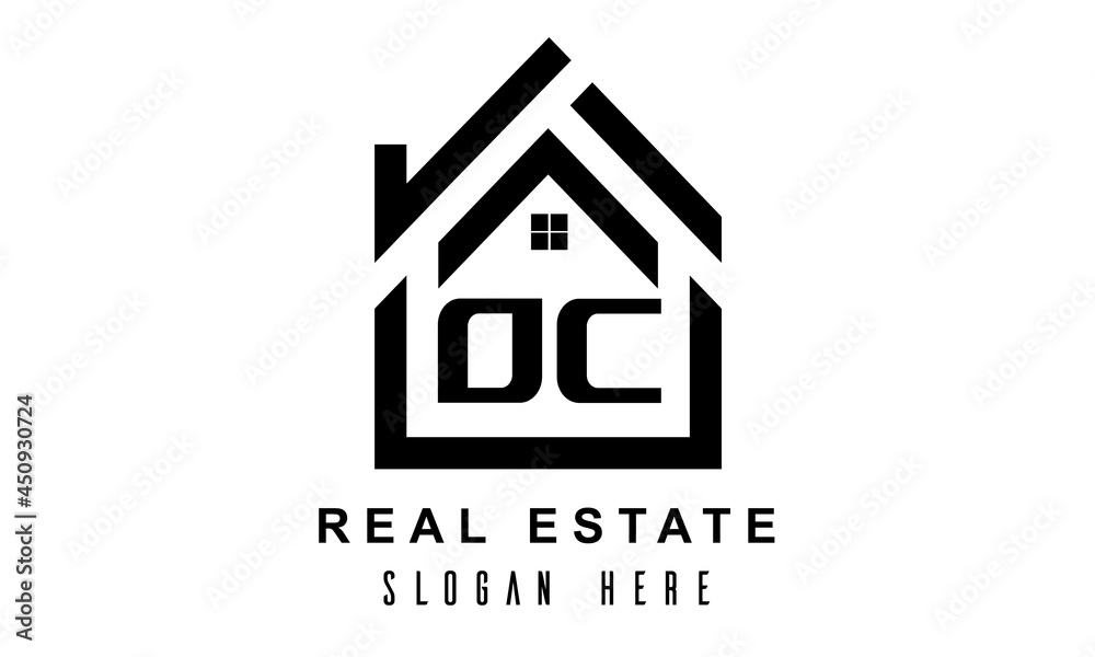OC real estate house latter logo OC real estate house latter logo