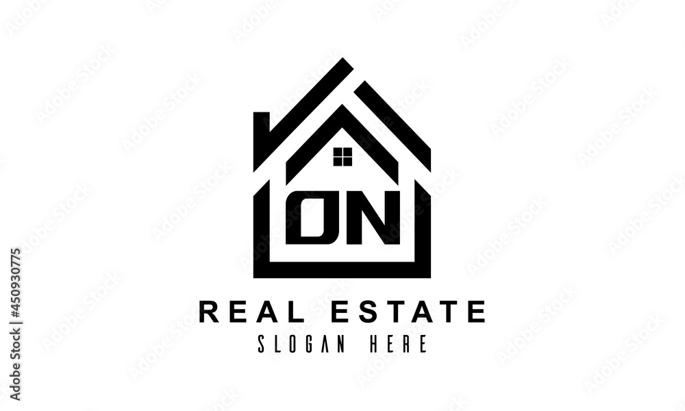 Fototapeta premium ON real estate house latter logo