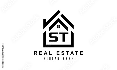 ST real estate house latter logo