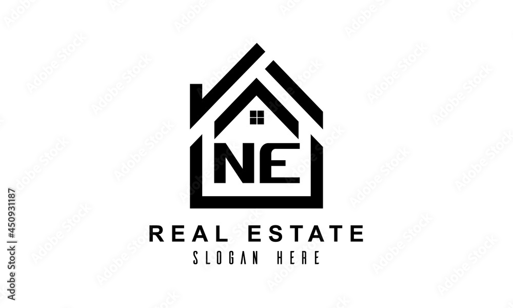 NE real estate house latter logo NE real estate house latter logo