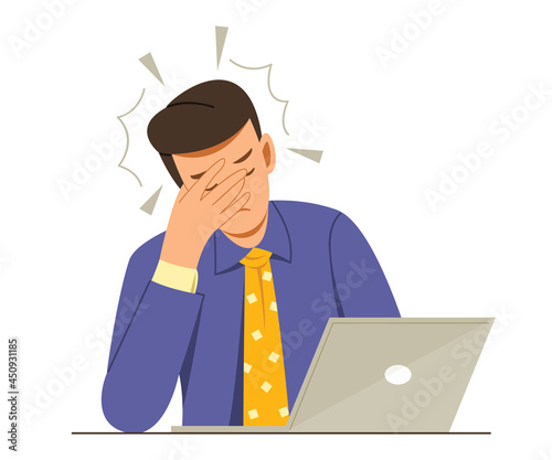 Man is Feeling Stress Out with a Job.