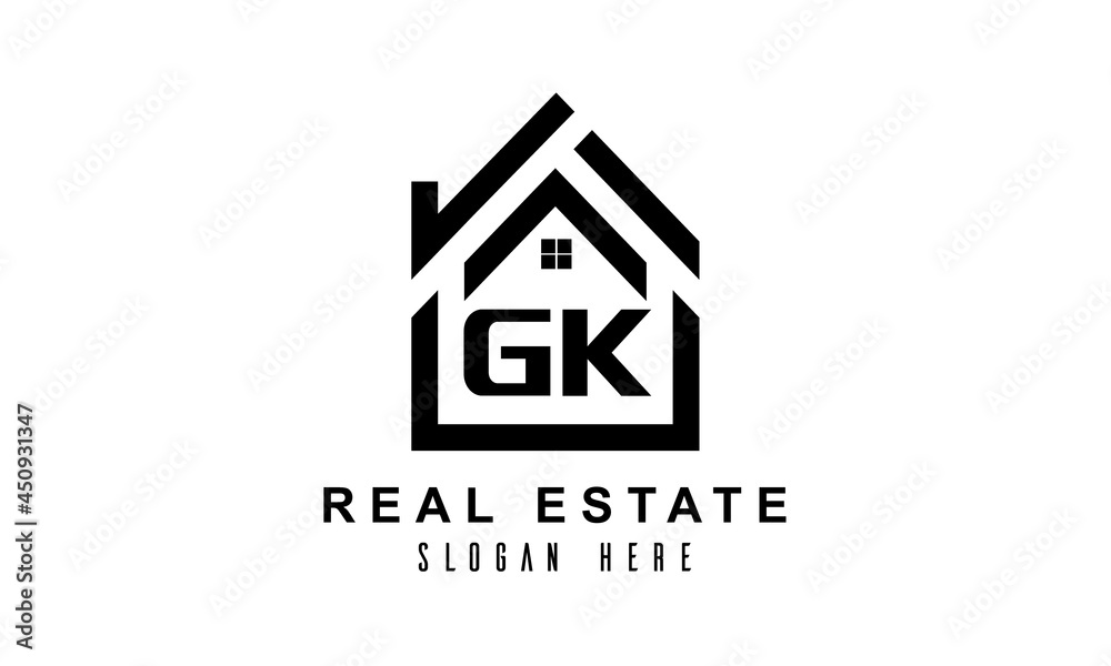 GK real estate house latter logo