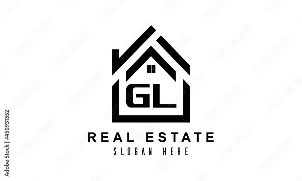 GL real estate house latter logo GL real estate house latter logo