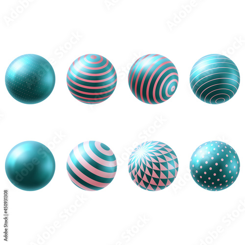 Abstract 3d realistic spheres set