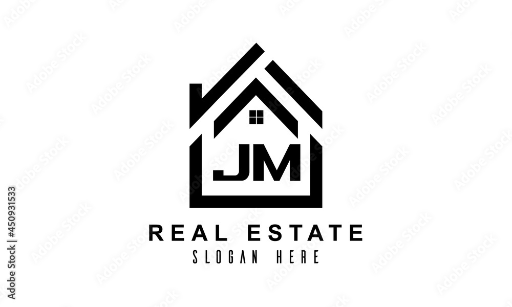JM real estate house latter logo