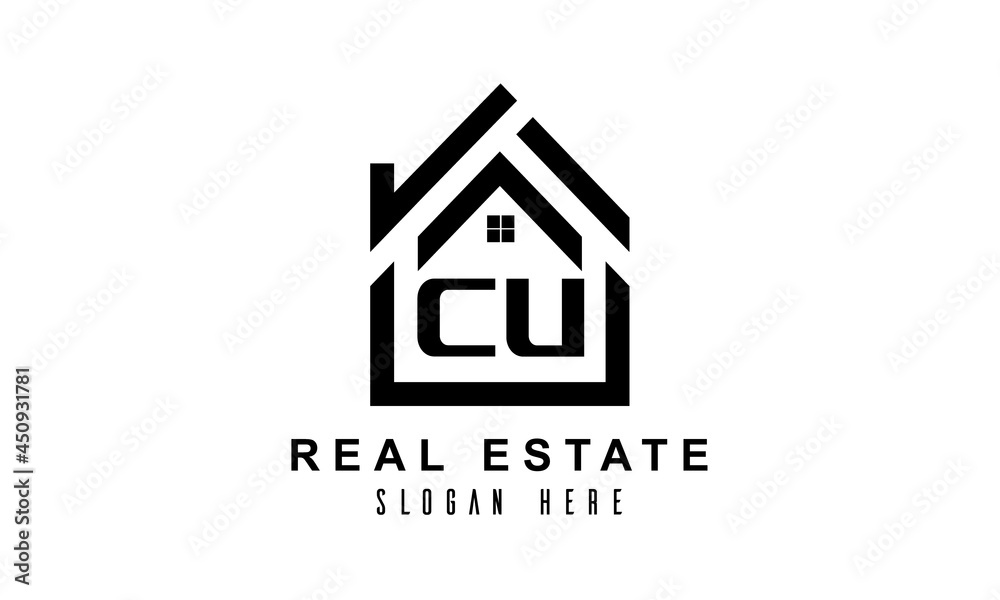 CU real estate house latter logo CU real estate house latter logo