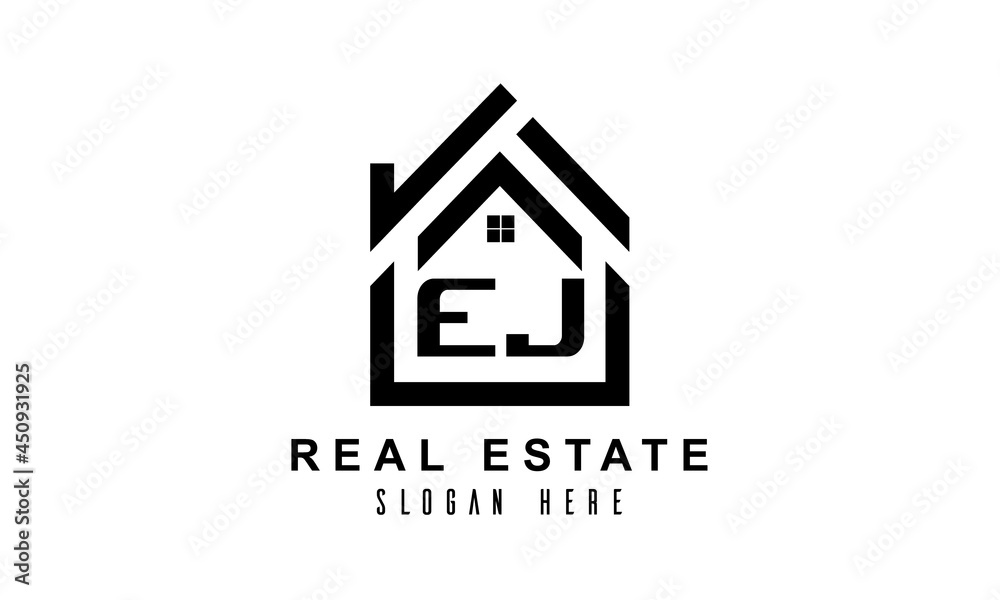 EJ real estate house latter logo EJ real estate house latter logo