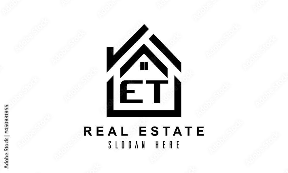 ET real estate house latter logo ET real estate house latter logo