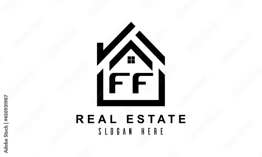 FF real estate house latter logo FF real estate house latter logo