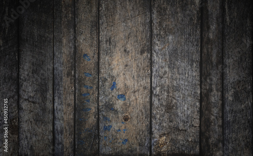 Old grunge dark textured wooden background , top view teak wood paneling