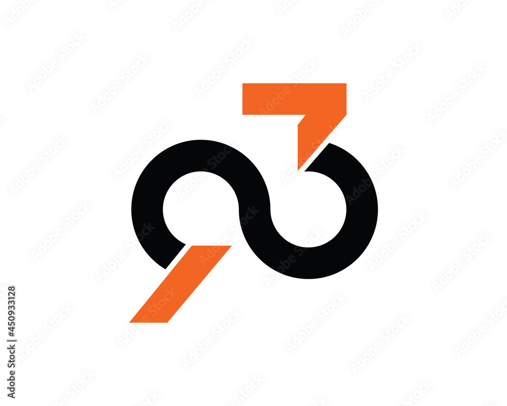 The logo combination of the numbers nine and three combined with the infinity symbol in the middle The logo combination of the numbers nine and three combined with the infinity symbol in the middle