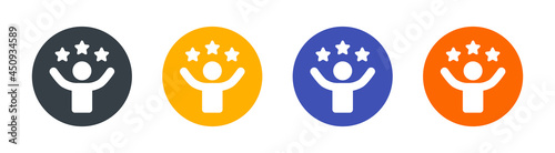 Satisfied, happiness client icon vector illustration.