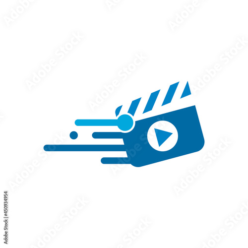 take play logo film icon vector