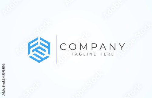 Abstract Box Logo. Four letter F forming a box, Usable for Brand, Media, logistic and technology Logos, Flat Design Logo Template