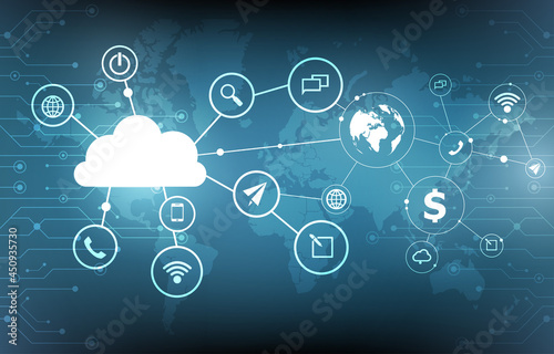 Technology vector background.Cyber social media network concept