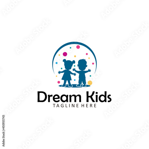 dream kids logo icon vector