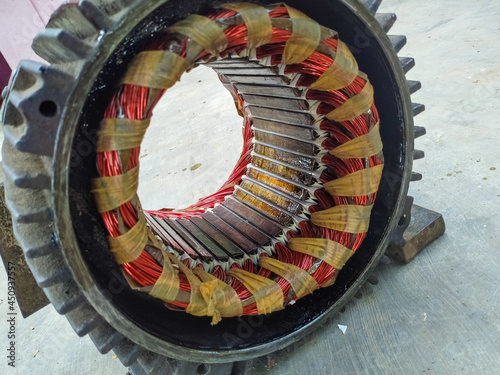 Three phase ac motor rewinding photo