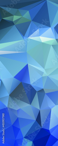 Abstract Blue Color Polygon Background Design, Abstract Geometric Origami Style With Gradient