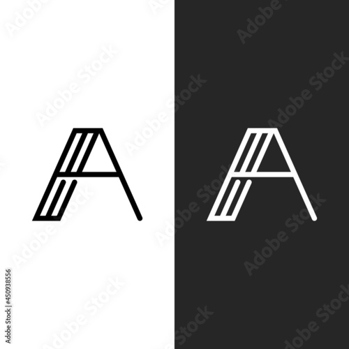 Letter A logo with aesthetic line composition. Can be used for various industries.