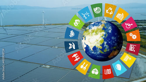 SDGs 持続可能な開発目標 サステナブルな社会 再生可能エネルギーと環境イメージ