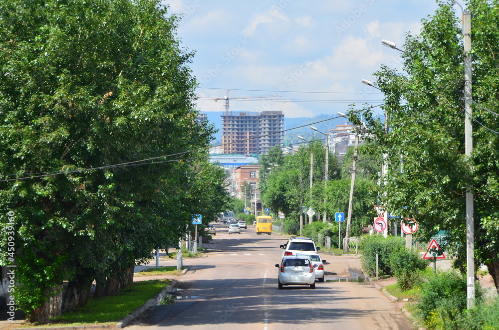 Obraz premium A street with traffic