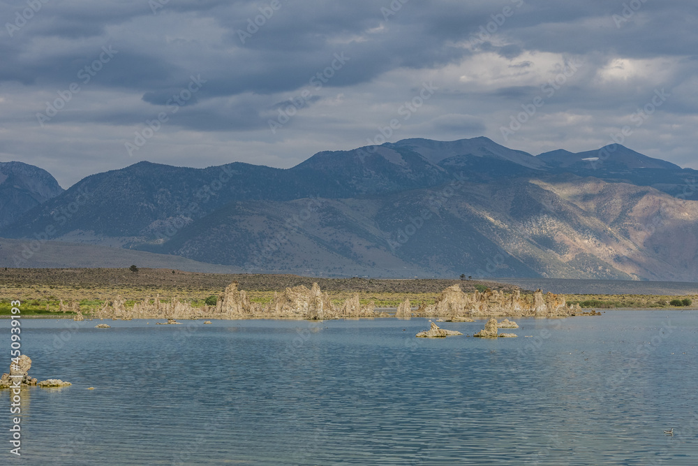 Late morning on Mono Lake during cloudy weather Late morning on Mono Lake during cloudy weather