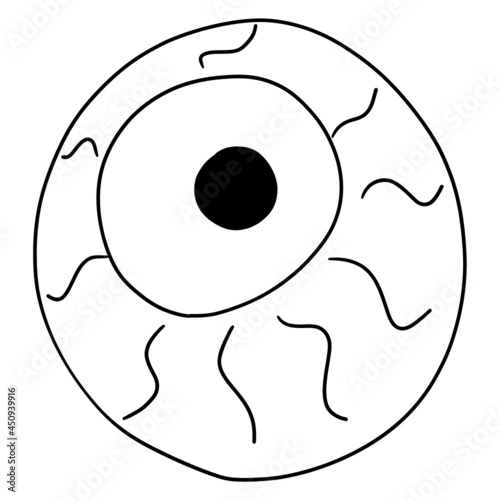 Halloween eyeball ghost hand drawn illustration for web, wedsite, application, presentation, Graphics design, branding, etc. photo