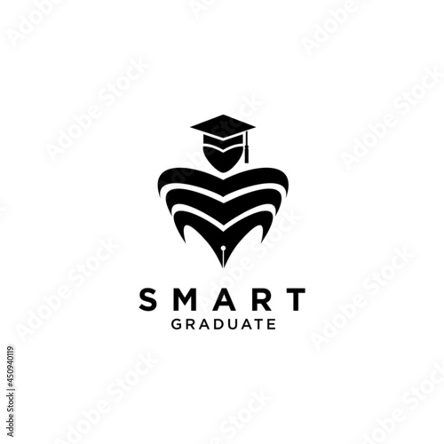 icon smart graduate Logo design template idea creative inspiration symbol template study student university.