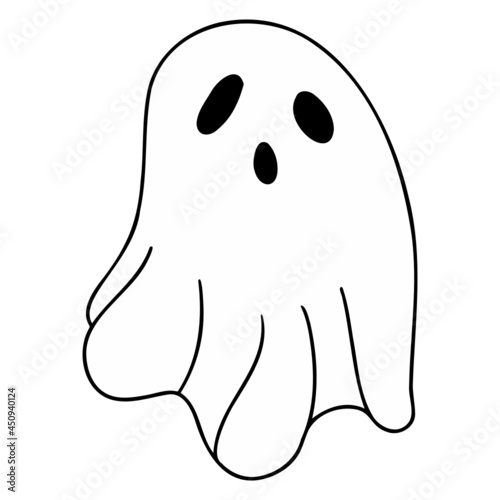 Halloween Ghost flat color illustration for web  wedsite  application  presentation  Graphics design  branding  etc.