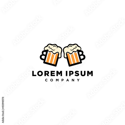 icon two beers of celebration Logo design template idea creative inspiration symbol template.