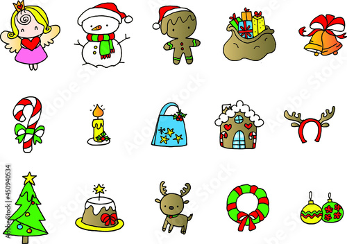 Vector illustration cartoon Christmas baubles series