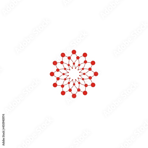 Abstract vector Virus circle logotype Orange isolated logo icon sun Flower