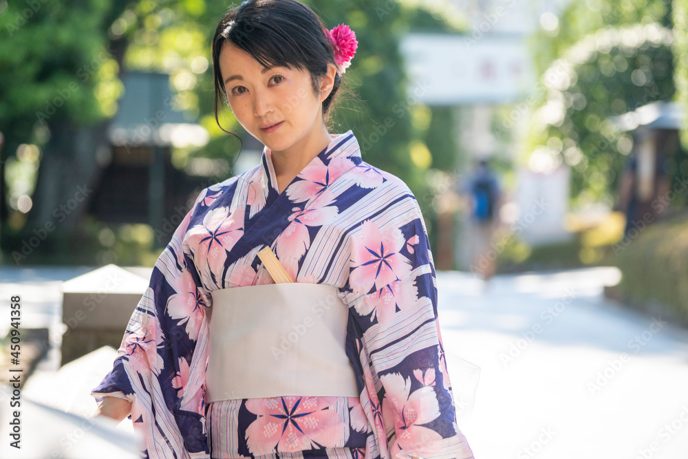 浴衣ポートレート女性　浅草