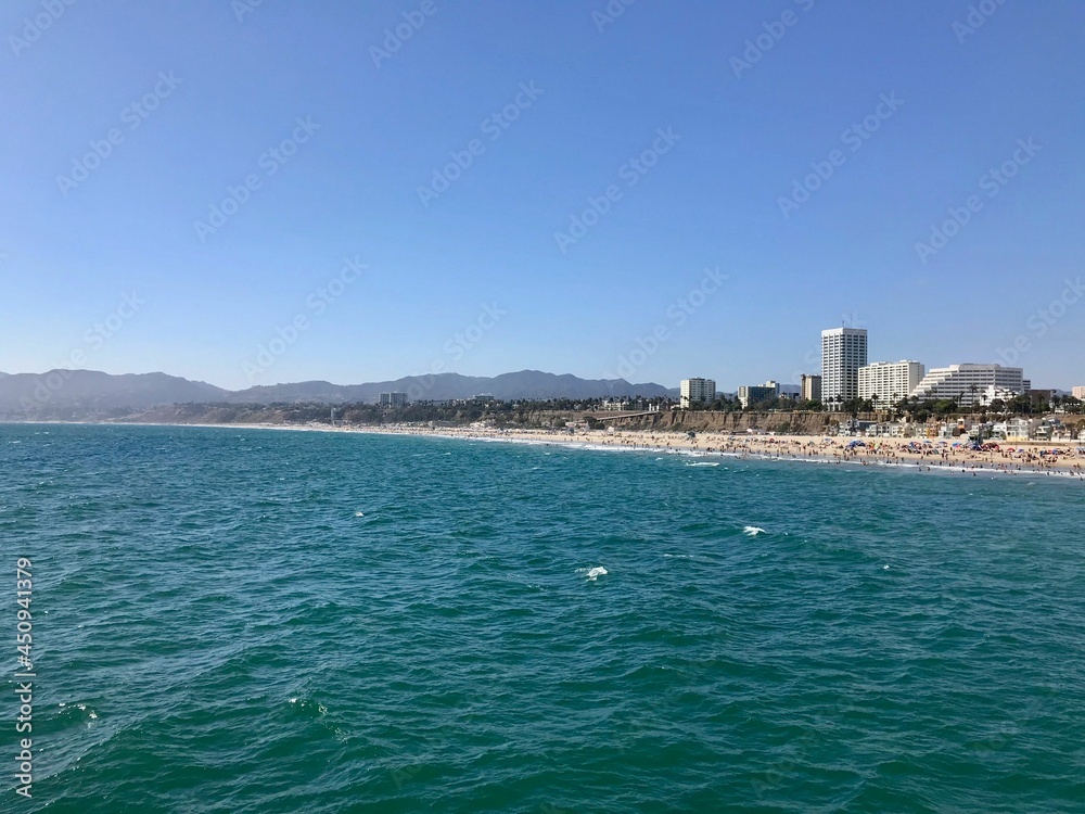 los angeles beach from pier