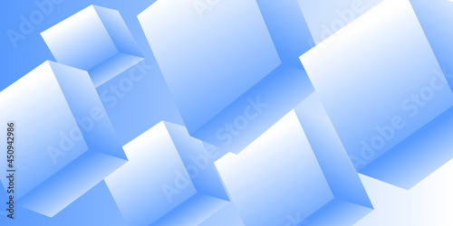 Abstract cube pattern, blue background made of chaotic cubes. 3d rendering of realistic cube backgrounds or wallpapers