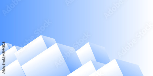 Abstract cube pattern  blue background made of chaotic cubes. 3d rendering of realistic cube backgrounds or wallpapers