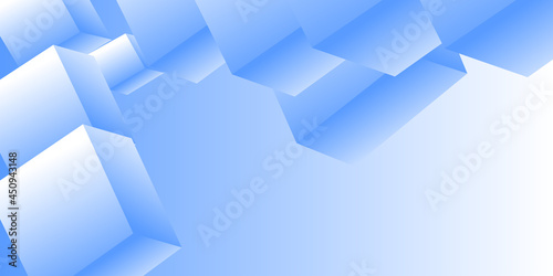 Abstract cube pattern, blue background made of chaotic cubes. 3d rendering of realistic cube backgrounds or wallpapers