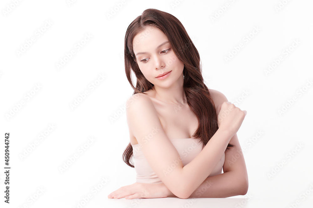 Beautiful young asian woman with clean fresh skin on white background, Face care, Facial treatment, Cosmetology, beauty and spa, Asian women portrait. Beautiful young asian woman with clean fresh skin on white background, Face care, Facial treatment, Cosmetology, beauty and spa, Asian women portrait.