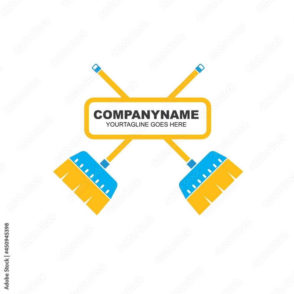 crossed broom illustration vector template,symbol of cleaner crossed broom illustration vector template,symbol of cleaner