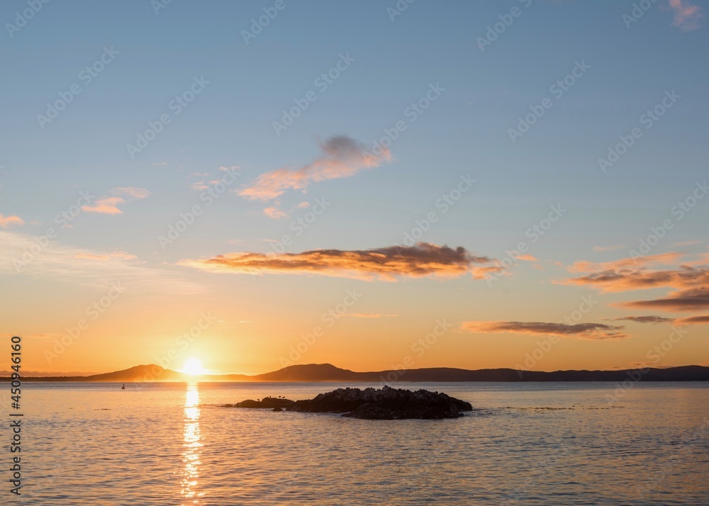 Sunset over the sea, on the East Coast of Tasmania
