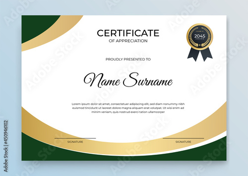 Modern certificate template. Certificate of Appreciation template.Trendy geometric design. Certificate template with luxury pattern. Vector illustration and vector Luxury premium badges design